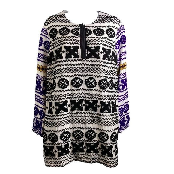 Antik Batik Women's Arid Silk Cotton Blend Mini Dress Size 38/6 Art To Wear Boho - Picture 1 of 11